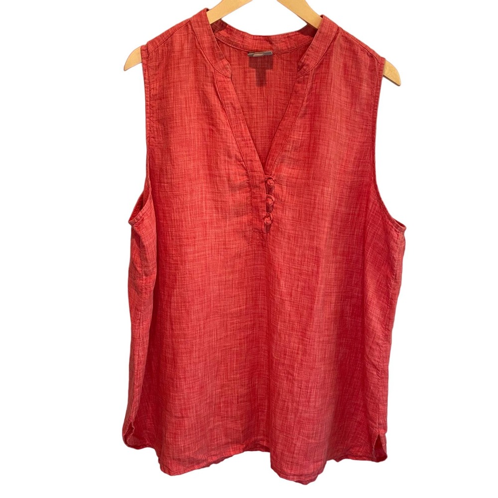 J. Jill Red Sleeveless Blouse